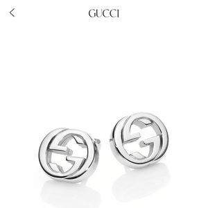 Gucci Interlocking G Sterling Silver Stud Earrings